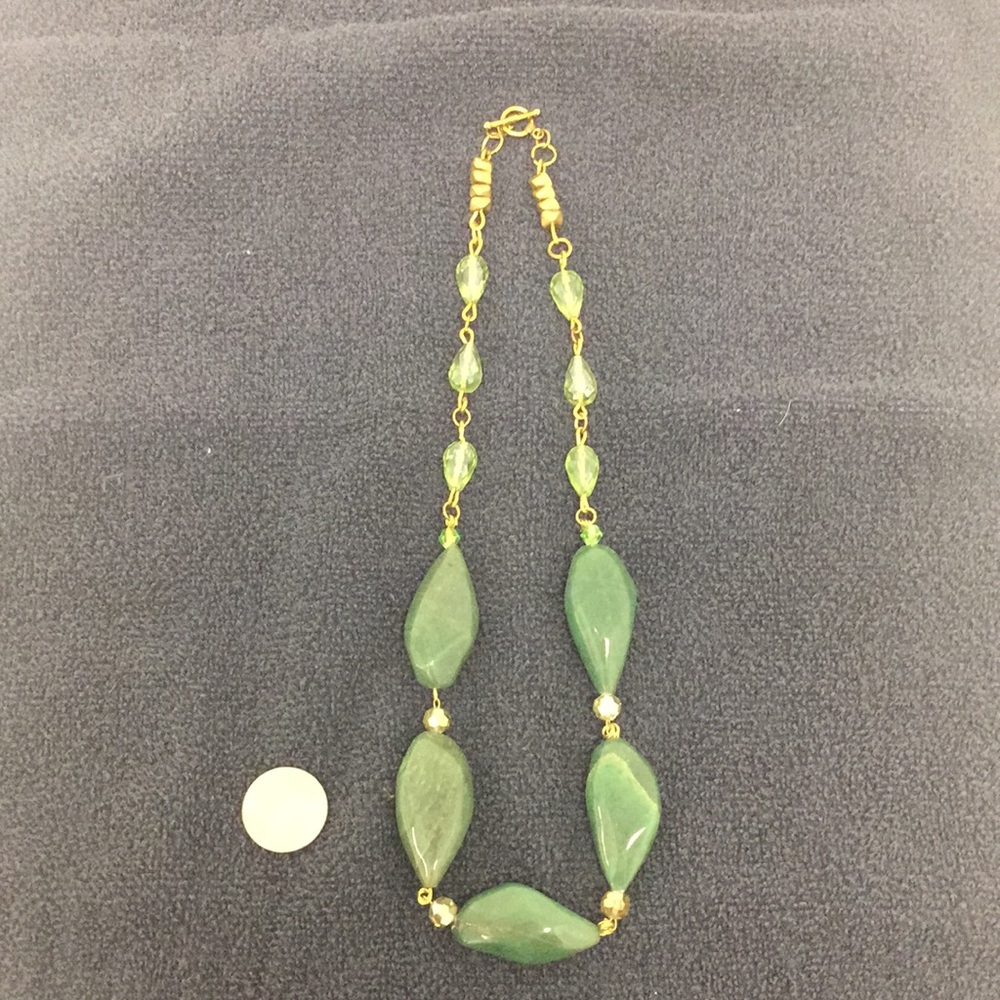 Italian jade stones on gold